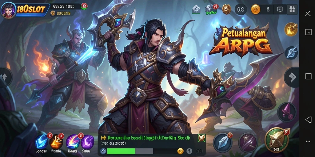 Screenshot 180SLOT menunjukkan pertarungan seru dan karakter menarik.