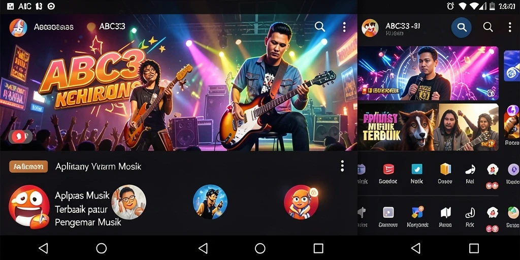 Tampilan screenshot utama ABC33 saat pengguna menikmati musik.