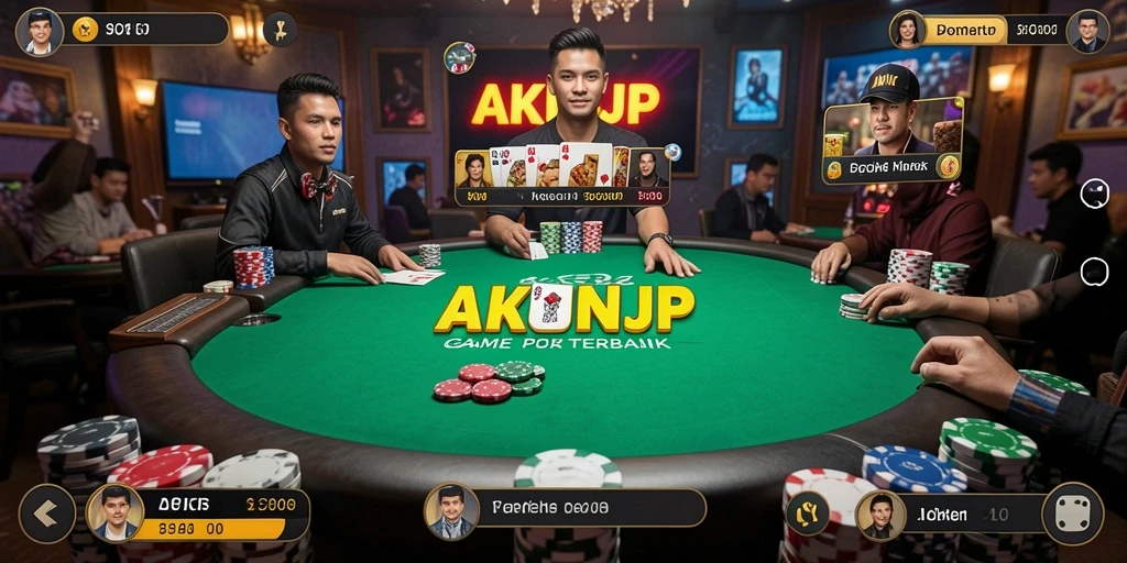 Gameplay Poker seru dengan grafis menarik di AKUNJP.