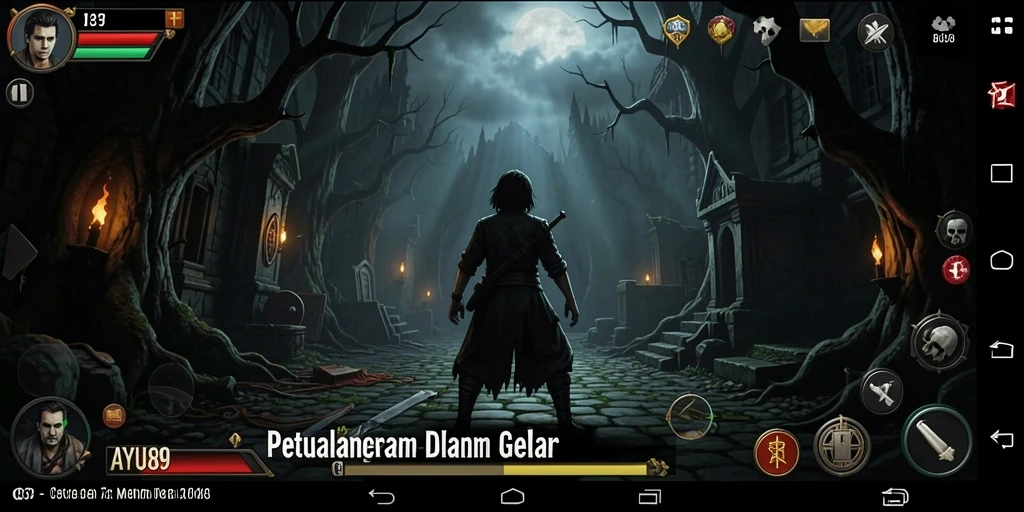 Tampilan gameplay AYU89 yang penuh ketegangan dan kengerian.