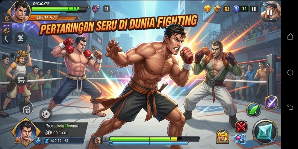Screenshot IDCJOKER menunjukkan pertarungan mendebarkan antara dua karakter.