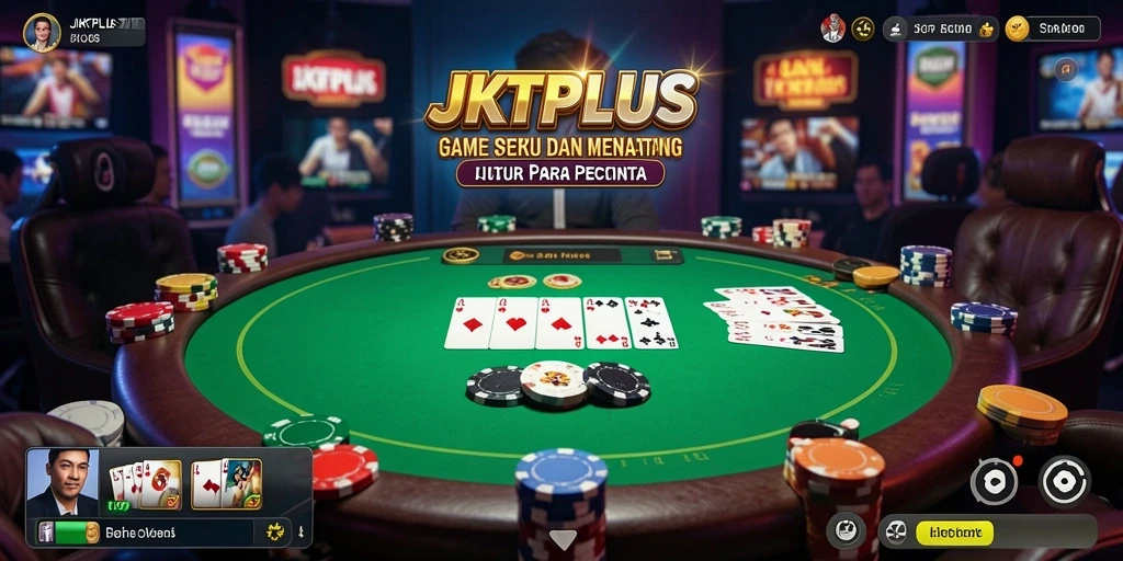 Screenshot gameplay JKTPLUS menampilkan keseruan bermain Poker secara langsung.