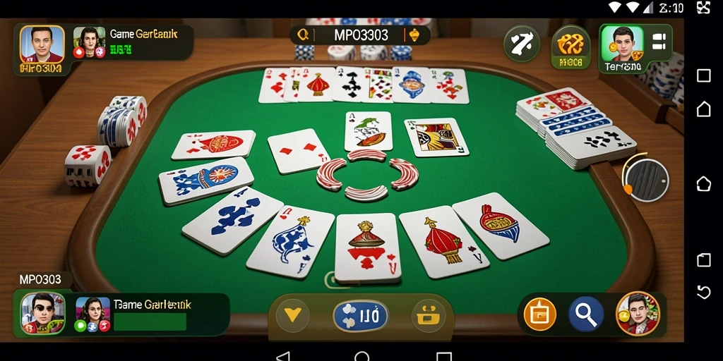 Screenshot MPO303 menampilkan pemain yang sedang asyik bermain Gaple.