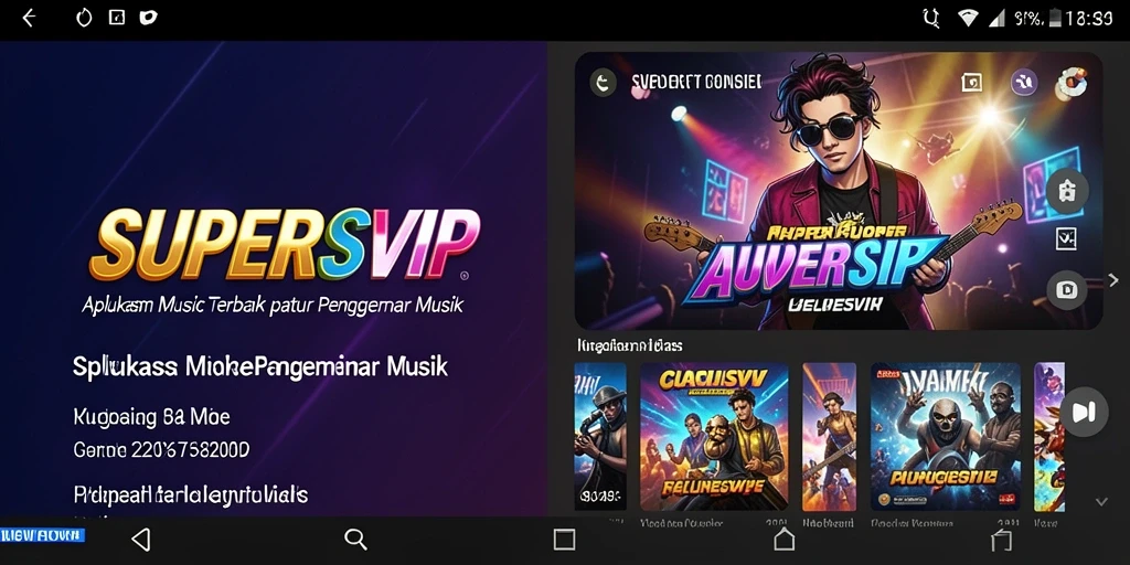 Tampilan screenshot utama SUPERSVIP menampilkan gameplay musik yang seru.