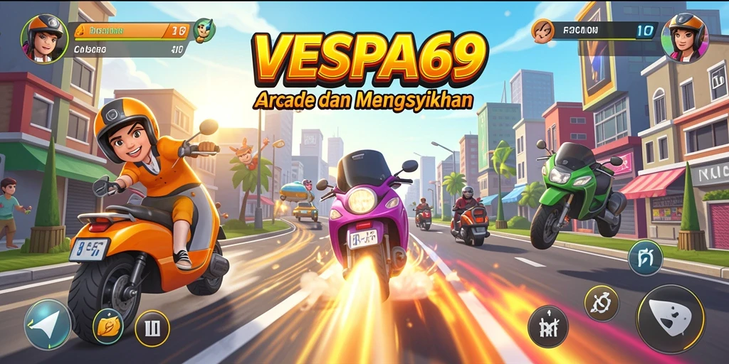 Screenshot VESPA69 menampilkan gameplay Arcade yang seru.